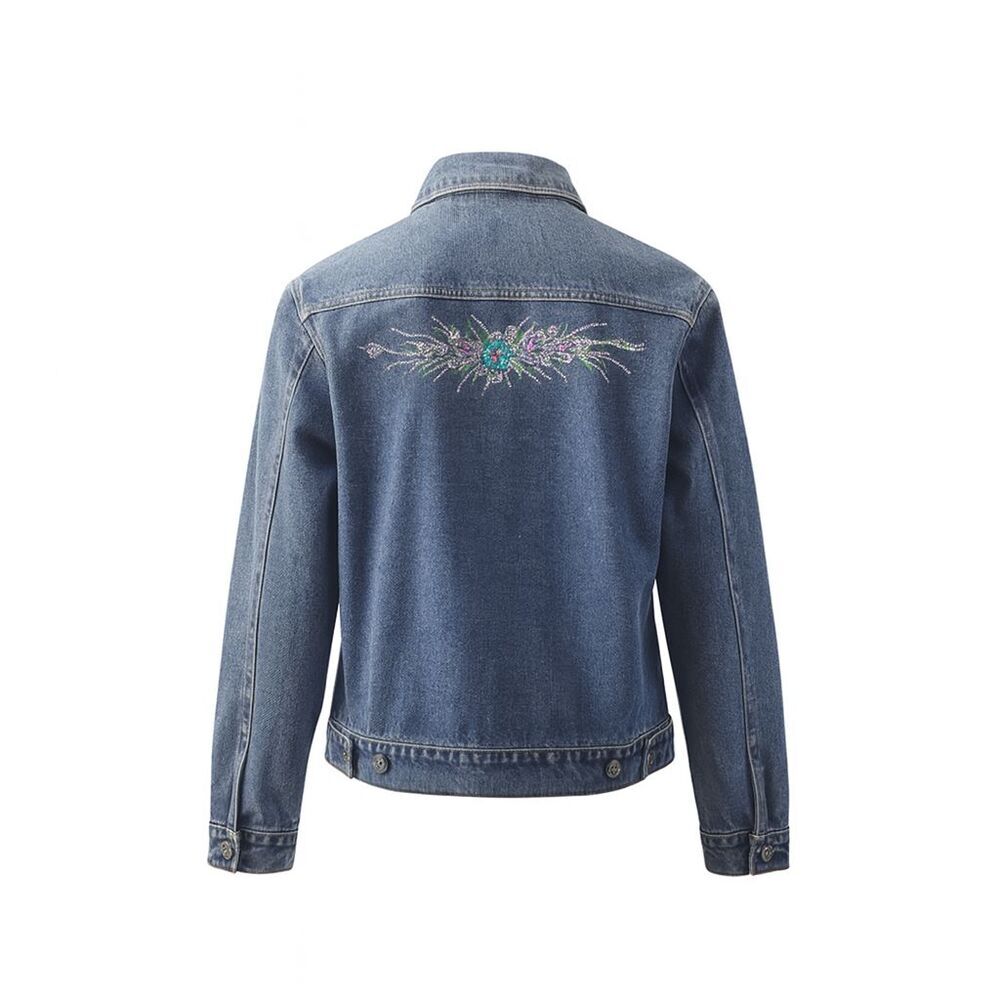 Christine Alexander Denim Jacket Women L Blue Vintage‎ Western Rhinestone Bling - Picture 3 of 15